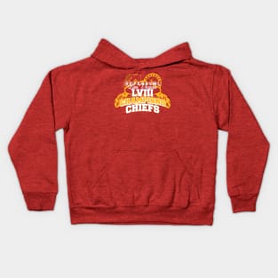 Chiefs Super Bowl LVIII Champions 2024 Kids Hoodie